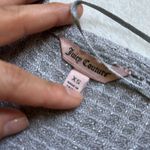 Juicy Couture  Silver Metallic Knit Top XS NWT Sparkly V-Neck Short Sleeve Photo 3