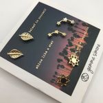 Gemma Simone Gold Leaf, Star, and Sun Earrings Set Photo 0