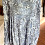 Chico's  Boat Neck Casual Pullover‎ Top Blue Snakeskin XL 100% Pima Cotton Photo 0