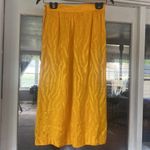 VNTG 100% SILK YELLOW ANIMAL PRINT MAXI SKRT SIDE BUTTON W/HOOK&EYE CLOSURE BOHO Size 8 Photo 4