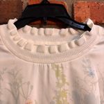 Current Air  womens satin floral ruffle pullover sweatshirt white S Photo 1