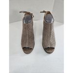 Lucky Brand Women’s Taupe Gray Laser Cut Suede Leather Open-toe BRACY Bootie 7.5 Photo 2