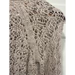 Free People  Crochet Knit Cardigan Sweater Long Sleeve Neutral Boho Chic S Photo 4