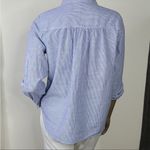 Eden & Olivia  Lightweight Blue Stripe Preppy Button Down Top Medium Photo 1