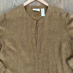 Liz Claiborne Vintage Elizabeth 100% Linen Chore Coat Jacket in Rust Brown Size Medium Photo 1