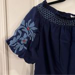 BeachLunchLounge  women’s tunic large embroidered puff sleeves Photo 3