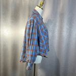 BDG Blue and Orange Oversized Polo Collar Button Down Shirt sizeXS. ordrA3 Photo 5