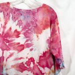 Isaac Mizrahi  Plus‎ Size 2X Top Handmade Tie Dye Crew Neck Pink White 417 Photo 7