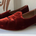 Le Monde Beryl‎ Flat Red Velvet Venetian Italian Slipper Flat Loafers Size 37 Photo 0