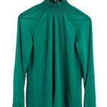 Yumi Kim  Green‎ Swiss Dot Long Sleeve Blouse Small New Photo 0