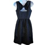 United Colors Of Benetton STILE BENETTON Black Fit & Flare Textured Open Bow Back Mini Dress NWOT XS Photo 3
