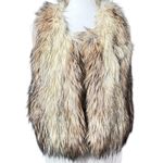 Rebecca Taylor  Faux Fur Glam Vest Silk Lined Size S Photo 2