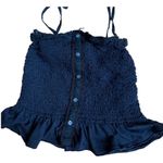 Abercrombie & Fitch Smocked Peplum Black Tube Top w/ adjustable removable straps Photo 1