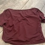 Alphalete  Women's Burgundy V-Neck Crop Top Photo 3