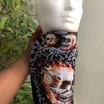 Unisex Y2K Skulls Flames Barb Wire Bandana Face Mask Cover Scarf Headwrap Durag Shield Biker Motorcycle Velcro Shield For Men Women #gothic #grunge #streetwear Black Photo 1