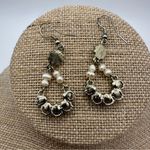 Silver Chandelier Earrings with Pearls & Crystals Fancy Wedding Bridal Statement Gold Photo 7