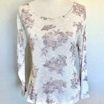 Bar III Floral Print Long Sleeve Scoop Neck Top M Photo 0