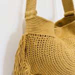 Soraya Hennessy cotton handwoven fringe boho crossbody bag NEW Yellow Photo 8