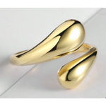 Boutique NEW Chunky Yellow Gold Plated Sterling Silver Open Wrap‎ Band Ring, Adjustable Photo 5