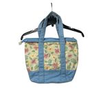 Longaberger  Quilted Floral Tote Bag – Blue Trim & Handles‎ Photo 3