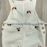Forever 21  White Floral Denim Overalls Dress 100% Cotton Shortalls Skirt Size M Photo 1