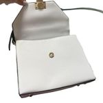 Dune London White Saffiano Leather Leopard Print Calf Hair Fur Trimmed Hand Bag Photo 9