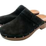 Vionic  Size 7 Kacie Wood Clog Women Black Suede Slip On Round Toe Photo 0