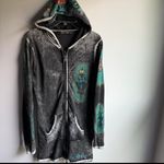 Ed Hardy Y2K  Full Zip Hoodie Rhinestone Skull Back Medium Christian Audigier Photo 2