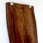 CHAPS NWT Chocolate Brown Vegan Suede Mid-Rise Fitted Legging Medium Photo 1