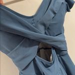 Swimsuit modest dress like NEW flutter sleeve cut out peek a boo small no tags Blue Photo 5