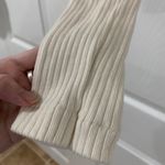 Brandy Melville  Cream / White Metallic Henley Sweater Cardigan Photo 2