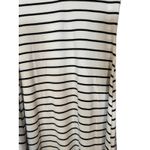 See You Monday  White Black Striped Short Sleeve Fit & Flare Dress Women Sz M Photo 4