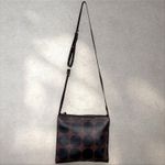 Brahmin  Adjustable Crossbody Bag Purse Brown Black Barcelona Polka‎ Dot Circles Photo 2