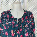 Free People  Flower Fields Mini Dress‎ Green Pink Floral Print Size Medium Photo 2