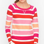 Talbots T by  Cozy Crush Pullover Large Zippy Stripe UPF 50 Preppy Colorful‎ Bold Photo 0