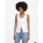 Madewell  100% Linen Scoopneck Cutaway Vest Salt White Button Up Size 0 Photo 1