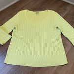 Ann Taylor LOFT sweater lime green 3/4 sleeve 100% Cotton women’s size L Photo 9