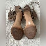 Tory Burch Leyla Lace Up Suede Cut Out Open Toe Stilettos Heels Size 7.5 Photo 3