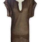 Islander Brown Short Sleeve Mesh Beach Coverup Dress Photo 1