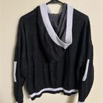 Juicy Couture  Womens Pullover Knit Hoodie Sweater Size Medium Black Sparkle Photo 1