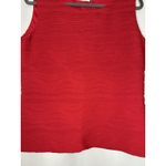 Calvin Klein Calvin Klein Top Size XL Red Tonal Wave Textured Fabric Lined Sleeveless Photo 2