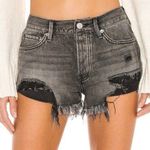 Free People NWT  Loving Good Vibrations Black Distressed Jean Shorts Size 28 NEW Photo 0