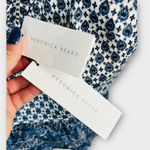 Veronica Beard Gari Cotton Peplum Paisley Print Top Blue White Button Back Sz 8 Photo 4