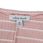 White Birch  Pink & White Stripe Kint Poncho‎ Top M Photo 3