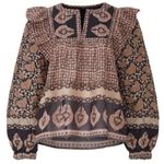 💕SEA NEW YORK💕 Margo Quilted Top ~ 100% Cotton Purple Border Print Large NWOT Photo 10