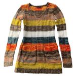 Ultra Flirt Vtg Y2K Soft Chunky Knit Striped Multicolor Patch Pockets Sweater Size XS Boho Photo 0