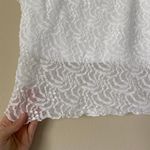 afortiori White Lace Textured Mesh Tank Top Shirt Summer Lacey Girly Boho Photo 2