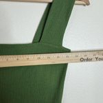 Reformation cassi knit Dress XS Green Ribbed Midi Sleeveless Square Neck slit Photo 7