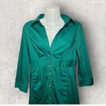 EXPRESS  Design Studio Women's Sz 6 Green Collared Knee Length Shirt Dress Photo 1