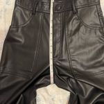 ZARA  Black Leather Straight Leg Pants  Photo 4
